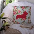 thumbnail image 3 of Caroline's Treasures BB1069-RS-BU-PW1414 Corgi Shabby Chic Blue Roses Decorative Pillow Large Multicolor"", 3 of 4