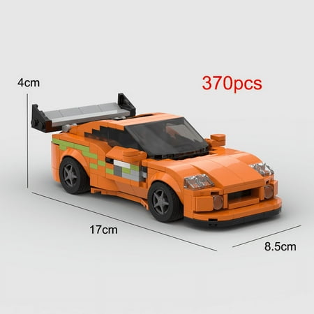 MOC Fast & Furious1 Supra 370pcs sports car Vehicle Speed Champion Racer Building Blocks Brick Creative Garage Toys for Boys