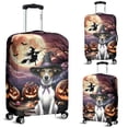 thumbnail image 2 of Spooky Halloween Night Witch Rat Terrier Glowing Pumpkins Travel Luggage Cover Ratty Dog Lover Suitcase Dust Protective Decor - 12015, 2 of 5