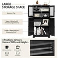 thumbnail image 4 of Pemberly Row Bathroom Floor Storage Cabinet Kitchen Cupboard Black, 4 of 8