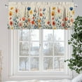 thumbnail image 5 of Blue Red Valances for Windows, 54 x 18in, and Yellow Poppy Watercolor Floral Retro Linen Rod Pocket Kitchen Valance Curtain Light Filtering Window Treatments for Living Room Bedroom, 1 Panel, 5 of 7