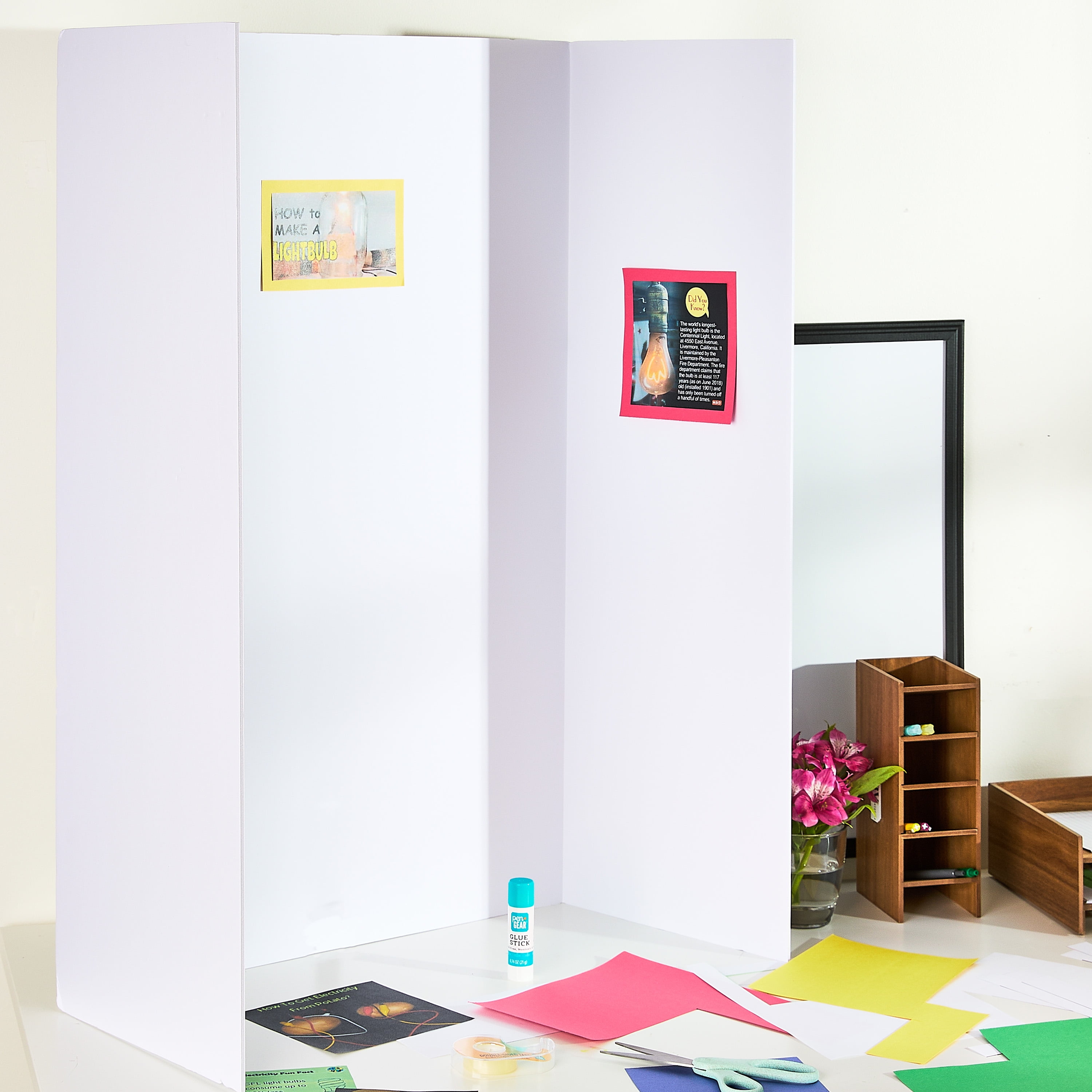 Pen+Gear White Tri-Fold Foam Board, 36" x 48"