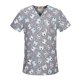 thumbnail image 4 of Ropa de trabajo enfermera uniforme Top exfoliante cuello en V gris XL SG, 4 of 8