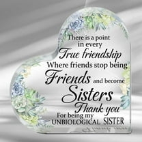 Vintage Acrylic Plaque with Inspirational Sister Gift Graduation Birthday Wedding Christmas for Bedroom Kitchen Living Room or Office Decor Heartfelt Decor Friendship Heart Shaped Decor