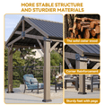 thumbnail image 4 of Sunmthink 10' x 12' Outdoor Wood Frame Gazebo, Hardtop Gazebo with Galvanized Steel, Permanent Wooden Pavilion for Patio Backyard Lawn Garden, 4 of 9