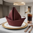 thumbnail image 3 of REGALWOVEN Set of 12 Cloth Napkins, Satin Washable and Reusable Table Dinner Napkins for Restaurant, Weddings, Event and Parties Brown 17x17inch, 3 of 6