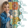 thumbnail image 3 of Blackout Kids Curtains,Orange Boho Bohemia Floral Geometric Pattern Childrens Insulated Curtains Set Of 2,Bedroom Essentials,Toddler Room Decor 42x84in(106x213cm), 3 of 5
