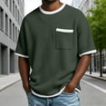 thumbnail image 2 of CUSTG Men Tshirts Summer Knit Pocket Tee For Breathable Casual Short Sleeve Blend Shirt With Front Chest Pocket Cozy Solid Color Tops, 2 of 6