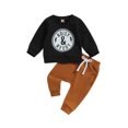 thumbnail image 1 of SUNSIOM Baby Boy Fall Outfits Classic Long Sleeve Clock Print Sweatshirt + Pants Set Toddler Clothes, 1 of 8