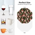 thumbnail image 6 of Lsque Edgehog and Mushrooms Pattern 4" Drink Coasters Set of 4, PVC Leather Absorbent Coasters, Table Coaster Set Decorative Coffee Cup Coasters Housewarming Gift -Octagon, 6 of 6