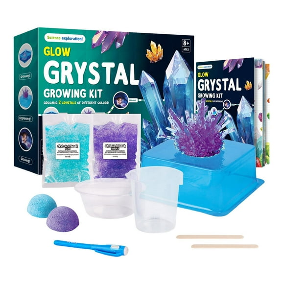 Hearth & Gear Laboratoire de Croissance pour la Croissance Coloré Incluant Formes et Lunettes Grossissantes Chimie et Géologie Éducation Science Bâtons de Jonglage pour Enfants Cubes de Couleur Tableau Alphabet Jeux en Bois pour Enfants