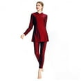 thumbnail image 3 of BKQCNKM Muslim Swimsuits for Women, Burkini Sets for Women, Full Body Swimsuit for Women, Hijab Swimsuits for Women, Full Body Rash Guard Women, Red 3XL, 3 of 4