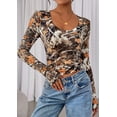 thumbnail image 3 of Remera de Manga Larga PRETTYGARDEN Mujer Crop Top con Escote en V, 3 of 9