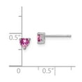 thumbnail image 5 of 925 Sterling Silver 4mm Heart Created Pink Sapphire Post Earrings, 5 of 5