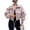 Pink, variant on Utility Anorak Cropped Jacket for Women Lightweight Zip Up Long Sleeve Coat Oversized Adjustable Drawstring Hem Solid Color Jacket with Pockets S