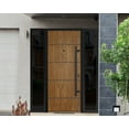 thumbnail image 2 of Front Exterior Prehung Steel Door / Deux 6683 Natural Oak / 2 Side Exterior Windows Sidelites/ Entry Metal Modern Painted W14+36+14" x H80" Left hand Inswing, 2 of 5