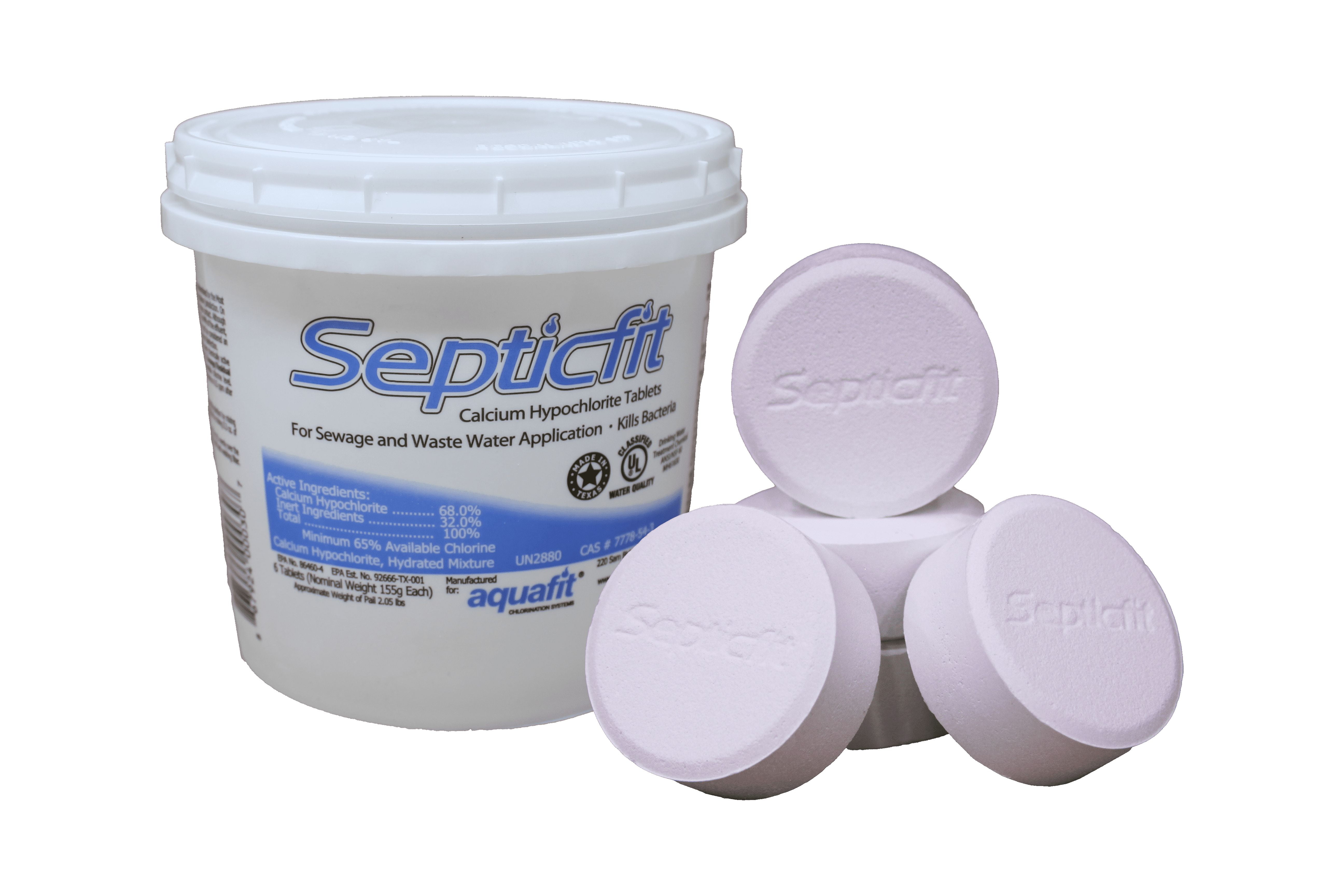 Septicfit Septic Chlorine Tablet - 6 Tablet Pail - 2 lbs NOT for USE in Swimming Pools