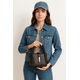 thumbnail image 3 of Bolsa Coral Negra Piel Legitima para Mujer, 3 of 3