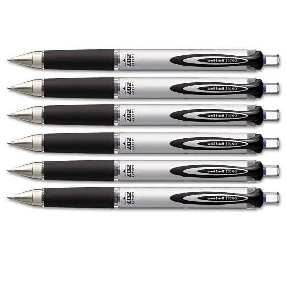 Uni-Ball Impact Retractable Gel Ink Pen, Blue Ink, 6 Pens (65871)