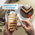 thumbnail image 6 of AmazerBath Bamboo Soap Dish, Wooden Soap Holder , 2 Pack Soap Dishes for Bar Soap, Wooden soap Tray, Kitchen Soap Tray Self Draining (Wooden Color), 6 of 9