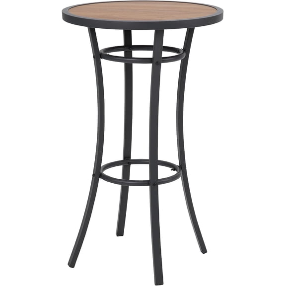 Bar Height Patio Table, 40-Inch Tall Patio Table Outdoor Bar Table Bistro Table with Wooden-Like Table Top & Metal Frame, Spring, 2026