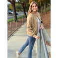 thumbnail image 6 of Women'S Barn Jacket Casual Coat Zip Up Spring Fall Clothes with Pockets Camel Color S, 6 of 7
