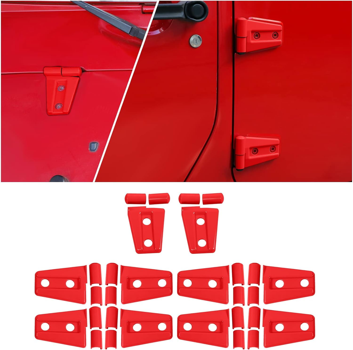 Door Hinge Covers for Jeep Wrangler Unlimited Rubicon Sahara, Protective Trim Kit, Exterior Accessories 2007-2018 JK