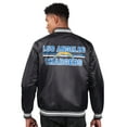 thumbnail image 2 of Men's Starter Black Los Angeles Chargers Printed Team Logo Satin Varsity Full-Snap Jacket, 2 of 2