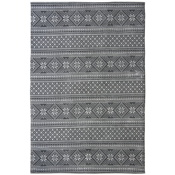 SAFAVIEH Cedar Brook Lynette Southwestern Cotton Area Rug, Black/Ivory, 5' x 8'
