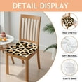 thumbnail image 2 of Leopard Print Pattern Seat Covers for Dining Room Chairs Set Of 4,Stretch Printed Washable Chair Seat Cover with Elastic Ties and Button,Removable Waterproof Couch Cushion Covers, 2 of 6