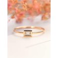 thumbnail image 5 of HeartsAndYou Bezel Set Minimalist Engagement Ring for Women 0.4ct Baguette Moissanite 18k Yellow Gold Over Silver, 5 of 9