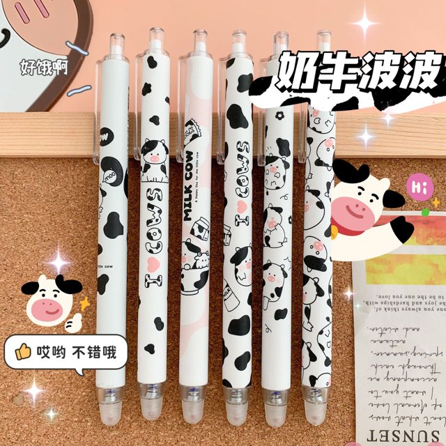 Bolígrafos de Gel borrables para niños, bonitos bolígrafos de escritura Kawaii, papelería japonesa coreana, suministros de Regreso a la escuela, accesorios de oficina, 6 uds.