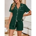 thumbnail image 2 of Musefolio Womens Casual Buttoned Up Pajamas 2 Piece Lounge Set with Chest Pocket and Elastic Waist S-XXL, 2 of 5