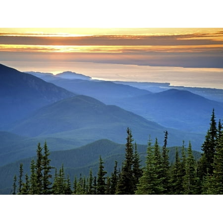 Sunset View from Deer Park, Olympic National Park, Washington, USA Print Wall Art By Don