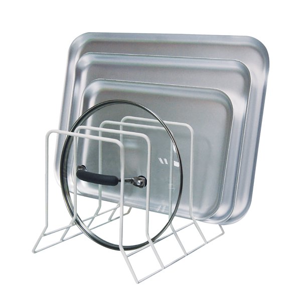 Real Home Innovations Bakeware Lid Rack Organizer, White Walmart