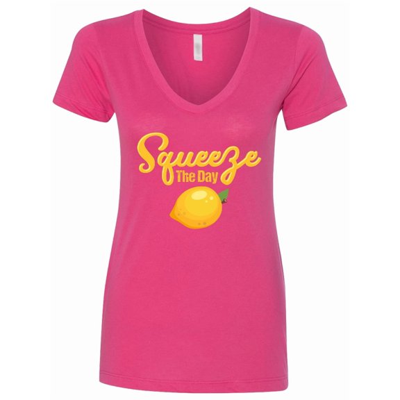 Inktastic Lemon Squeeze the Day Women's V-Neck T-Shirt