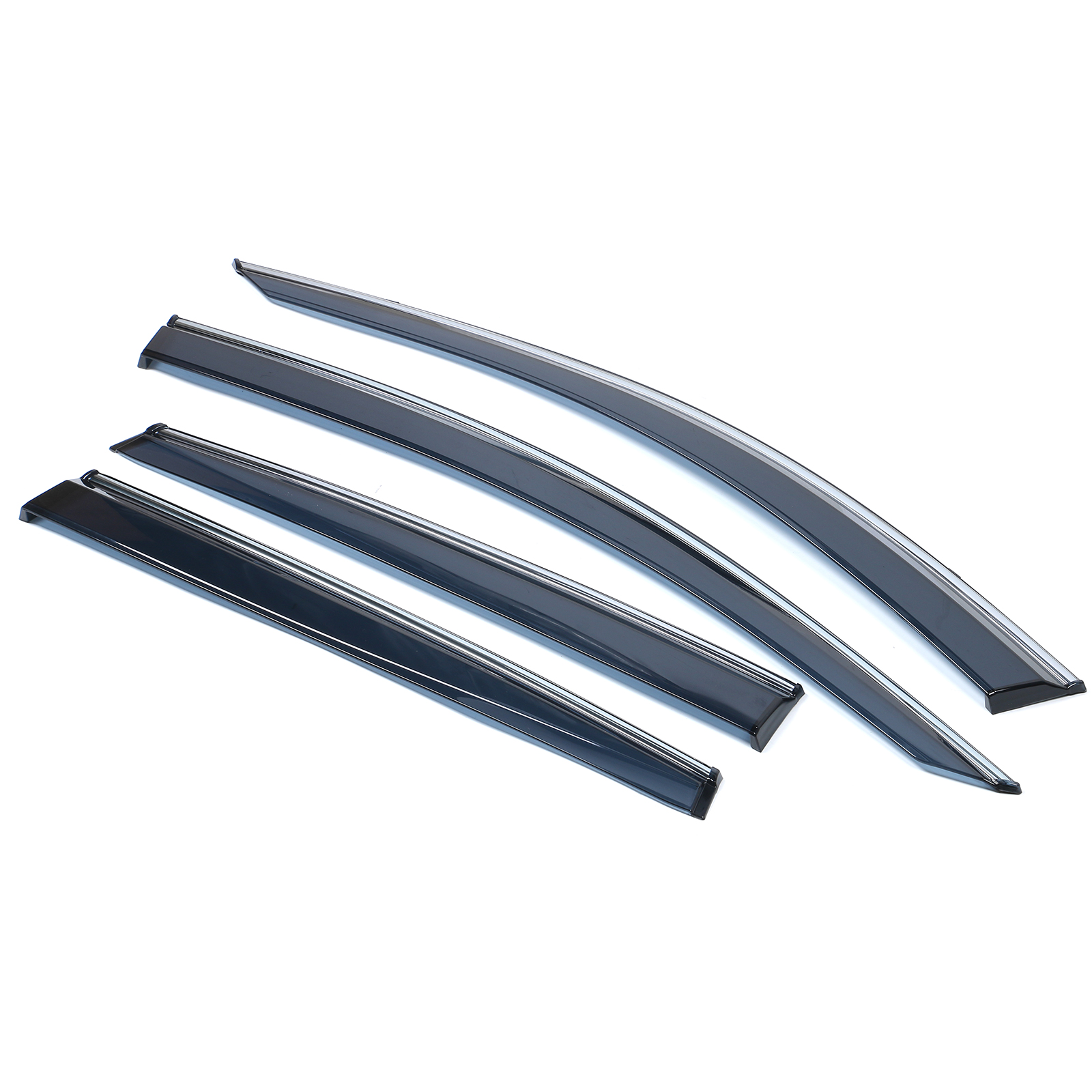 Ikon Motorsports Compatible with 17-22 Honda CRV Polycarbonate Window Visors Vent Windshield Deflector Rain Guard W/ Chrome Trim 4Pc Set Outside Mount 2017