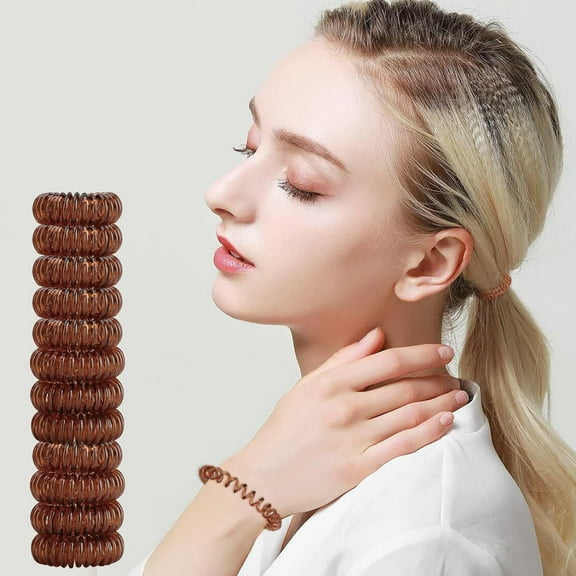 12 Pcs Spiral Hair Ties Telephone Wire Hair Ties For Women Ponytail Holder Spiral Rubber Band For Hair Spring Rubber Band For Girls Spiral Hair Bands For Girls