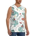 thumbnail image 2 of Uemuo Music Lover Dinosaur Pattern Men's Sleeveless T-Shirt,Muscle Athletic Tank Top, Moisture-wicking Quick-dry Breathable Classic Tee Top for Gym Run Outdoor Sports-Small, 2 of 8