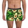 thumbnail image 4 of Wukai Avocado Green Striped Print Men’s Underwear Breathable Boxer Briefs,&nbsp;Moisture Wicking & Breathable-Small, 4 of 7