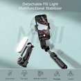 thumbnail image 2 of Riwcyla 27.5,Inch Multi,function Selfie Stick Desktop Tripod Gimbal Stabilizer with Telescoping Rod 6 Sections ,Shaking with Phone Clip Detachable Beauty Fill Light & Remote Control Compatible with, 2 of 6