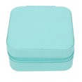 thumbnail image 2 of Joyero De Viaje Joyero De Cuero PU Organizador De Joyas Con Espejo 6 Rollos De Anillos 3 Ganchos Para Collares 4 Compartimentos Divisores Extraíbles Para Regalo De Mujer, 2 of 7