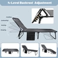 thumbnail image 4 of Lilypelle Folding Camping Cot Outdoor Lounge Chair Adjustable 4-Position recliner Chaise Lounge Chair for Home/Office Nap and Beach Pool Vacation, 4 of 6