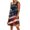 Deep Red, variant on Women's Vacation-Ready Sundress, Sleeveless Square Neck Summer Dress with Patriotic Print, Ideal for Tropical Getaways,Blue L