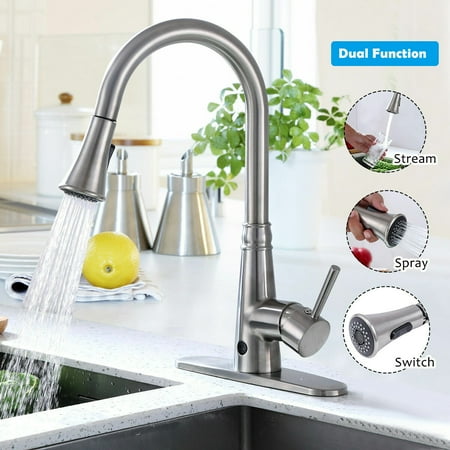 Motion Sense Touchless Kitchen Faucet Pull-Down Single ...