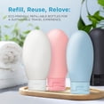 thumbnail image 3 of Lazer Refillable Travel Bottles for Toiletries | Silicone Leak-Proof Containers with Lids | 60ML Pack of 3 | Perfect for Shampoo, Conditioner, Lotion, Body Wash| Easy Squeeze & Refill Travel Set, 3 of 9