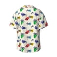thumbnail image 2 of Xecao offers the Cartoon Sea Turtle for Men's Casual Short-sleeved Shirt, a button-up collared shirt with a pocket, perfect for beach vacations and yacht travel in the Medium size., 2 of 7