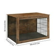thumbnail image 3 of 27 Inch Dog Kennel Furniture Heavy Duty Dog Crate End Table Pet Crate For Large Dogs Indoor Rustic Brown Decorative Dog Cage Furniture Side Table(Brown), 3 of 9