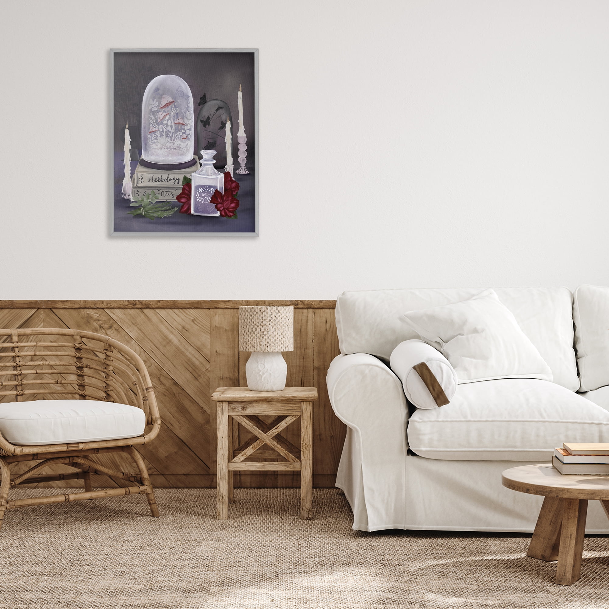 Stupell Industries Spooky Apothecary Vibes Gray Framed Giclee Art, design by Adreane Fippinger