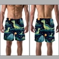 thumbnail image 3 of luoweisi Men's Beach Shorts Quick Dry Swim Trunks with Mesh Lining Cartoon Dinosaur S, 3 of 5